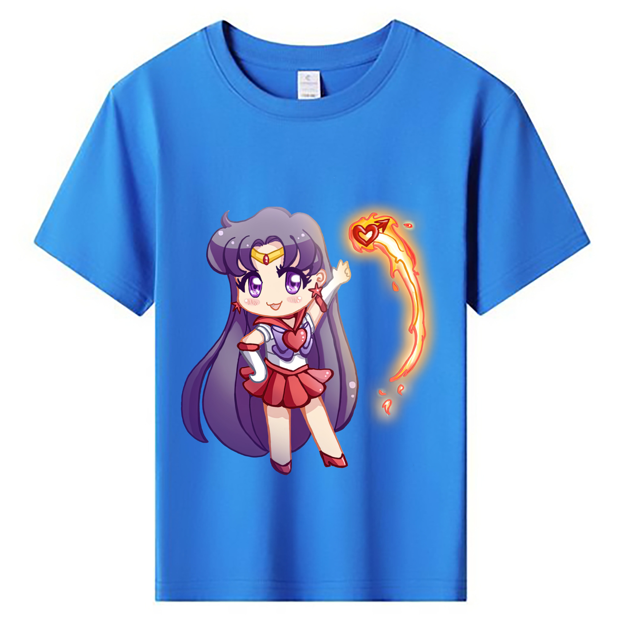 （画像用） 美少女戦士セーラームーン 火野レイ ひの レイ Sailor Moon Hino Rei （セーラーマーズ,Sailor Mars） 綿100％キッズTシャツ（フロントプリント）
